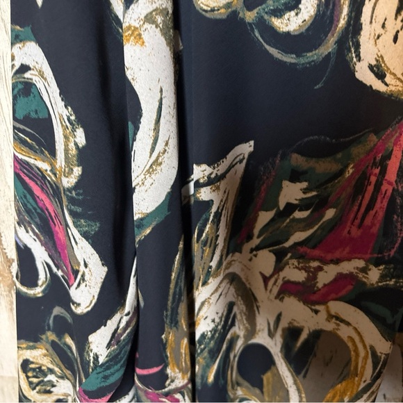 Seven7 Melissa McCarthy Blue Long Sleeve Floral With Front Pockets Tunic 3X - Picture 14 of 16